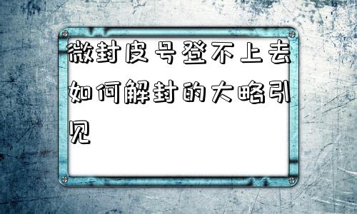 微封皮号登不上去如何解封的大略引见